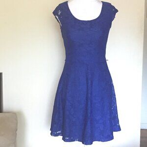 Candie's Blue Lace Skater Dress XS